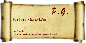 Paizs Gusztáv névjegykártya